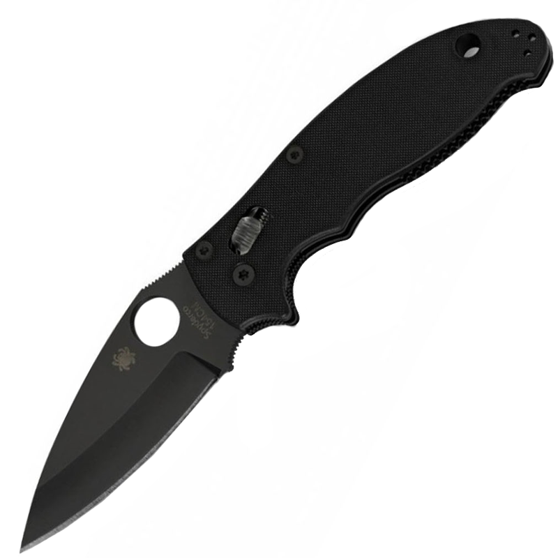 Ніж складаний Spyderco Manix 2 (довжина: 204мм, лезо: 86мм, чорне), чорний