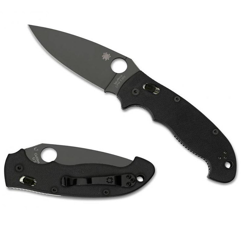 Ніж складаний Spyderco Manix 2 XL (довжина: 227мм, лезо: 98мм, чорне), чорний