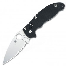 Нож складной Spyderco Manix 2 полусеррейтор (длина: 204мм, лезвие: 86мм), черный