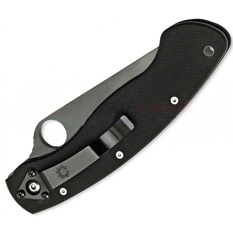 Ніж складаний Spyderco Military (довжина: 241мм, лезо: 102мм, чорне), чорний