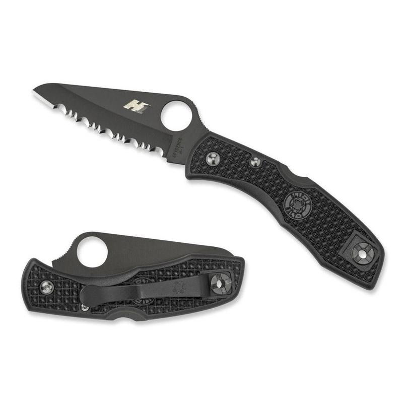 Ніж складаний Spyderco Salt 1 серрейтор (довжина: 178мм, лезо: 77мм), чорний