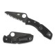Ніж складаний Spyderco Salt 1 серрейтор (довжина: 178мм, лезо: 77мм), чорний