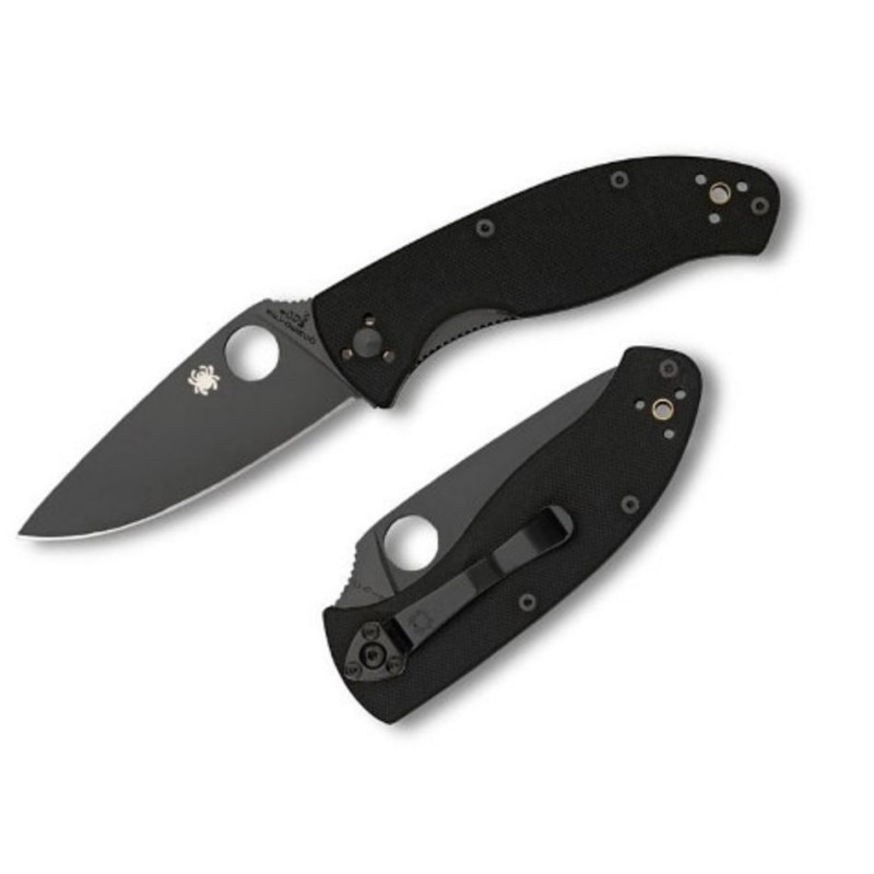 Ніж складаний Spyderco Tenacious Black Blade (довжина: 197мм, лезо: 86мм), чорний