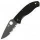 Ніж складаний Spyderco Tenacious напівсерейтор (довжина: 197мм, лезо: 86мм), чорний