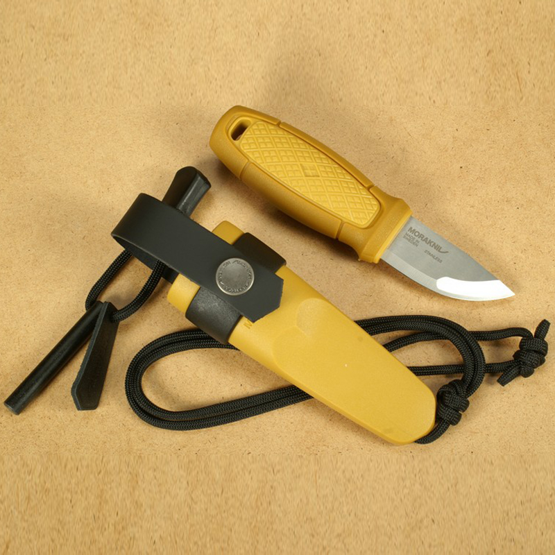 Ніж фіксований Mora Eldris Neck Knife (довжина: 143мм, лезо: 56мм) + кресало, жовтий