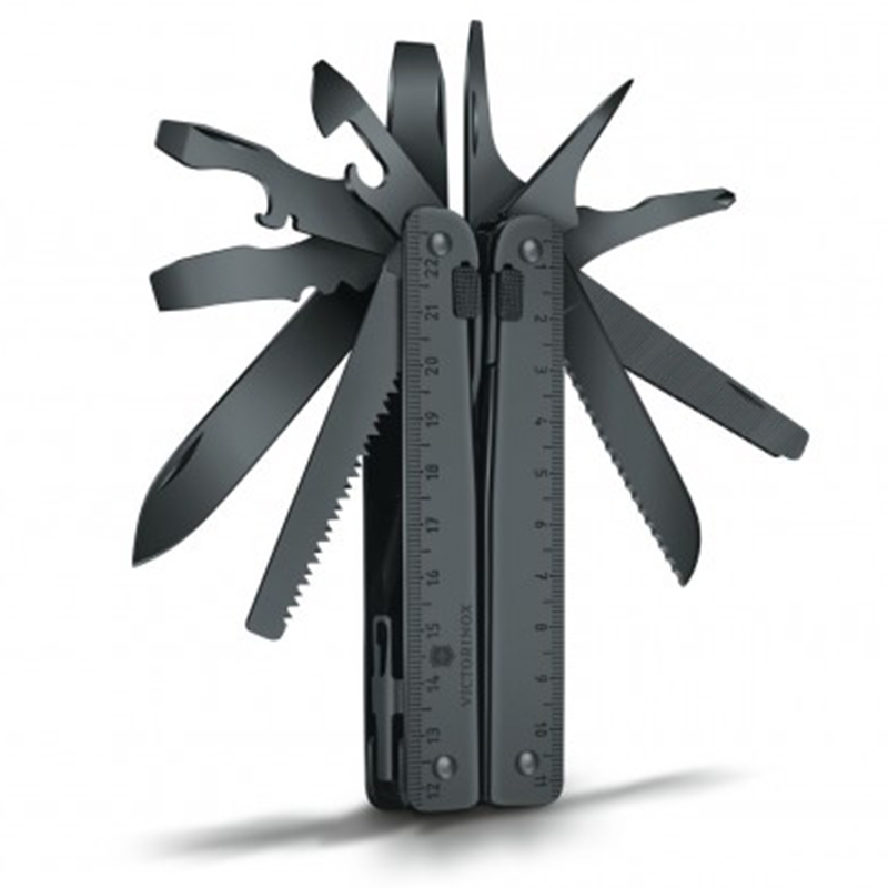 Ніж складаний, мультитул Victorinox Swisstool BS (115мм, 29 функцій), чорний, зі шкір.чохлом 3.0323.3CN