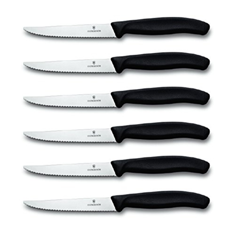Набір кухонних ножів Victorinox Swiss Classic Steak Gift Set (лезо: 110мм, 6шт.), чорний 6.7232.6