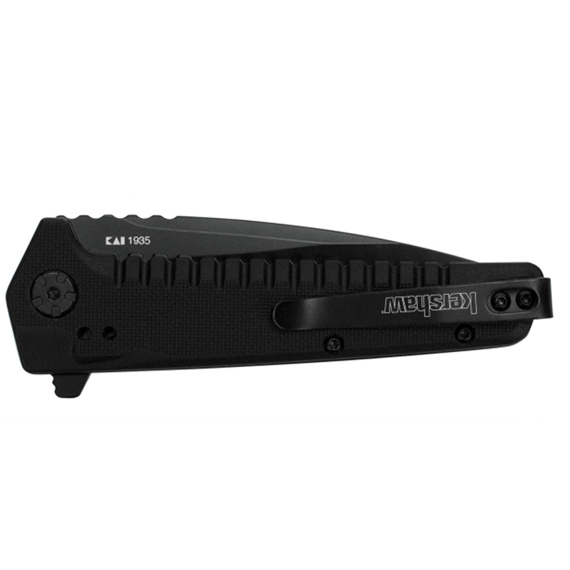 Ніж складаний Kershaw Fatback (довжина: 197мм, лезо: 87мм, чорне), чорний
