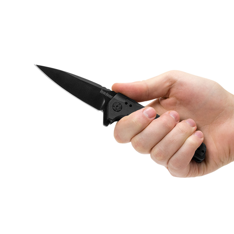 Ніж складаний Kershaw Fatback (довжина: 197мм, лезо: 87мм, чорне), чорний