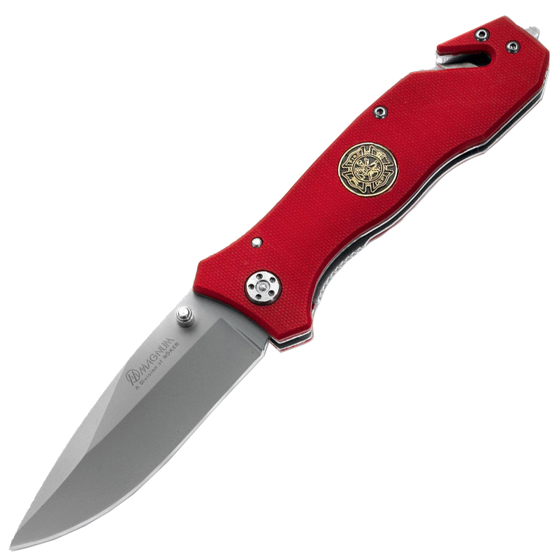 Ніж складаний Boker Magnum Fire Brigade (довжина: 205мм, лезо: 85мм), червоний