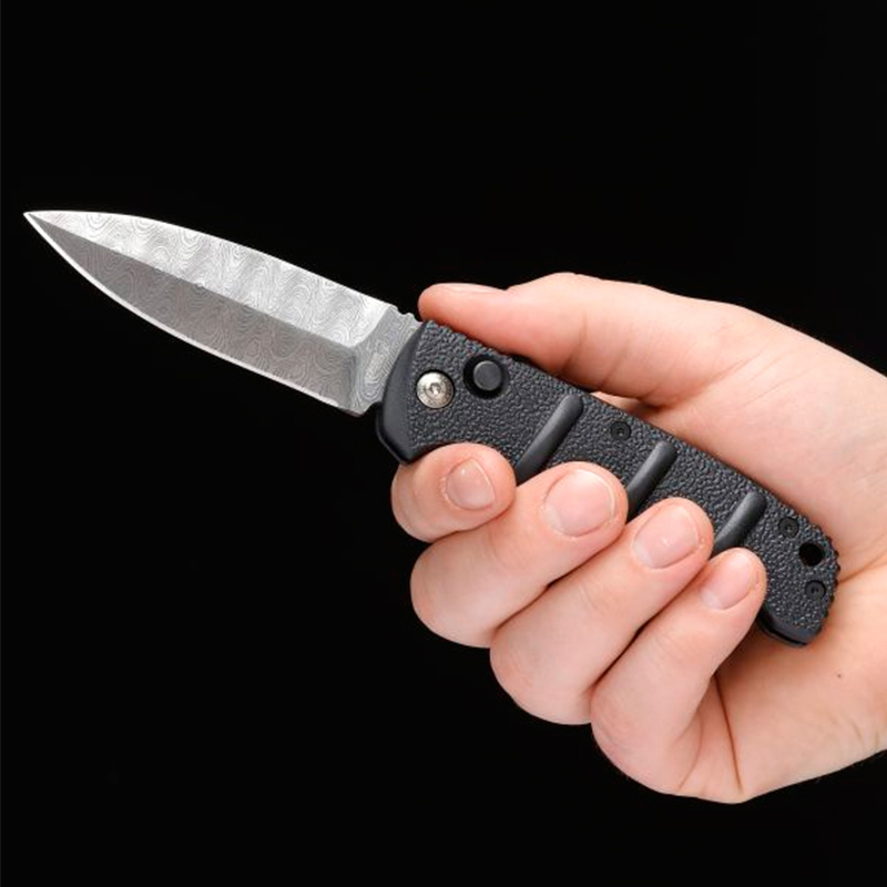 Ніж автоматичний складаний Boker Plus AKS-74 Auto Damascus (довжина: 195мм, лезо: 85мм), чорний