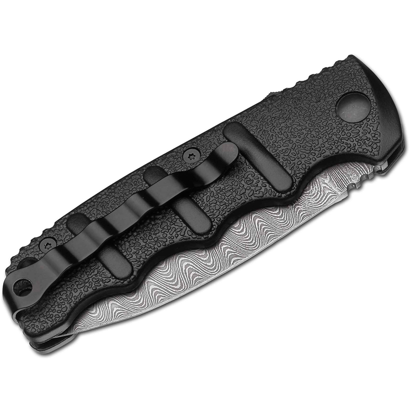 Ніж автоматичний складаний Boker Plus AKS-74 Auto Damascus (довжина: 195мм, лезо: 85мм), чорний