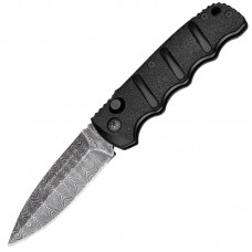 Ніж автоматичний складаний Boker Plus AKS-74 Auto Damascus (довжина: 195мм, лезо: 85мм), чорний