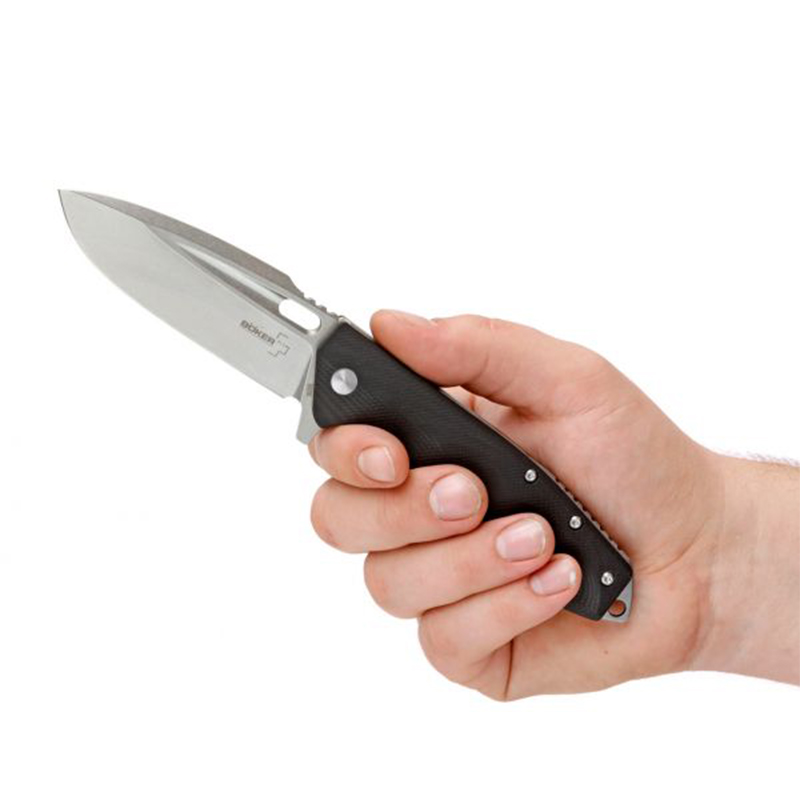 Нож складной Boker Plus Caracal Folder (длина: 213мм, лезвие: 87мм), черный