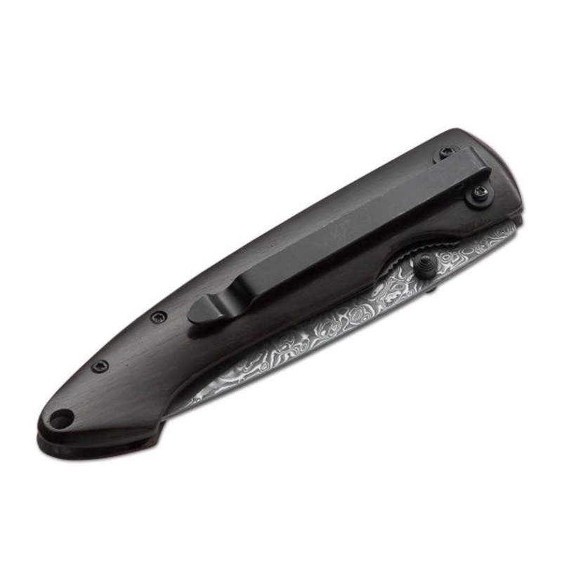 Ніж складаний Boker Plus Damascus Gent 1 (довжина: 197мм, лезо: 82мм), дерево