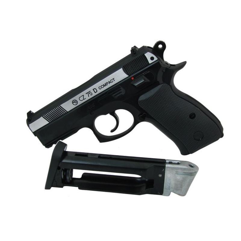 Пистолет пневматический ASG CZ 75D Compact (4,5mm), черный/никель
