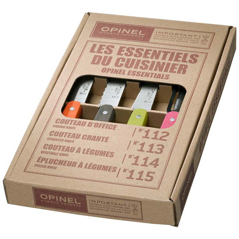 Набор кухонный Opinel Les Essentiels 50's (4 предмета), оранжевый/коричневый/зеленый/розовый