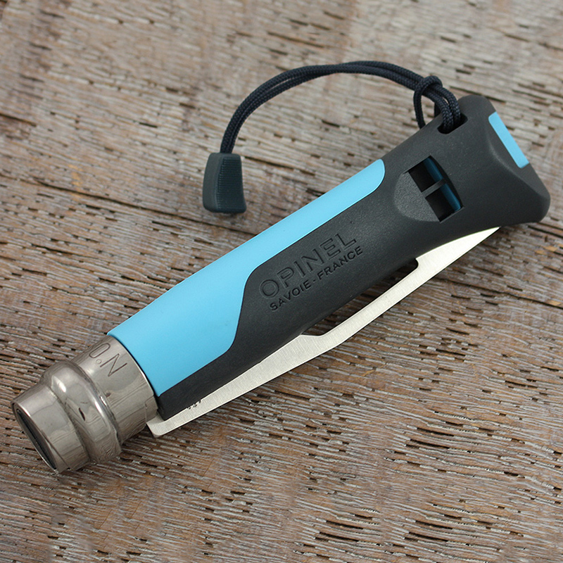 Ніж складаний Opinel №8 Outdoor напівсерейтор (довжина: 190мм, лезо: 85мм), синій