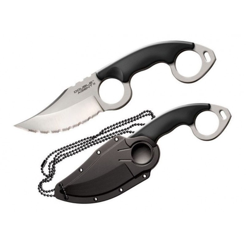 Ніж фіксований Cold Steel Double Agent II серрейтор (довжина: 200мм, лезо: 76мм), піхви пластик