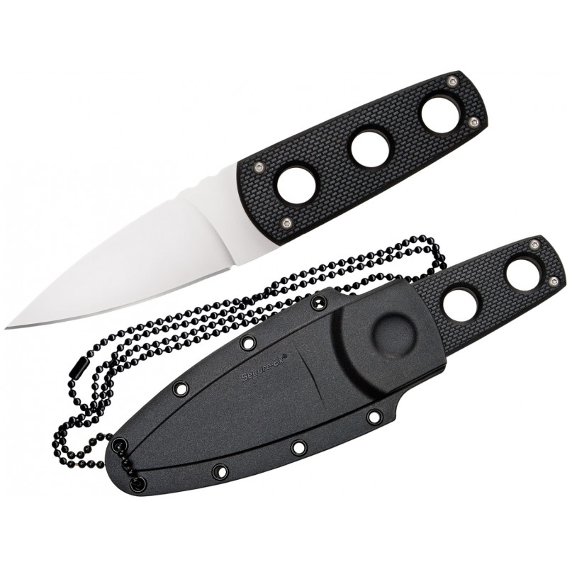 Ніж фіксований Cold Steel Secret Edge (довжина: 165мм, лезо: 89мм), чорний, піхви пластик