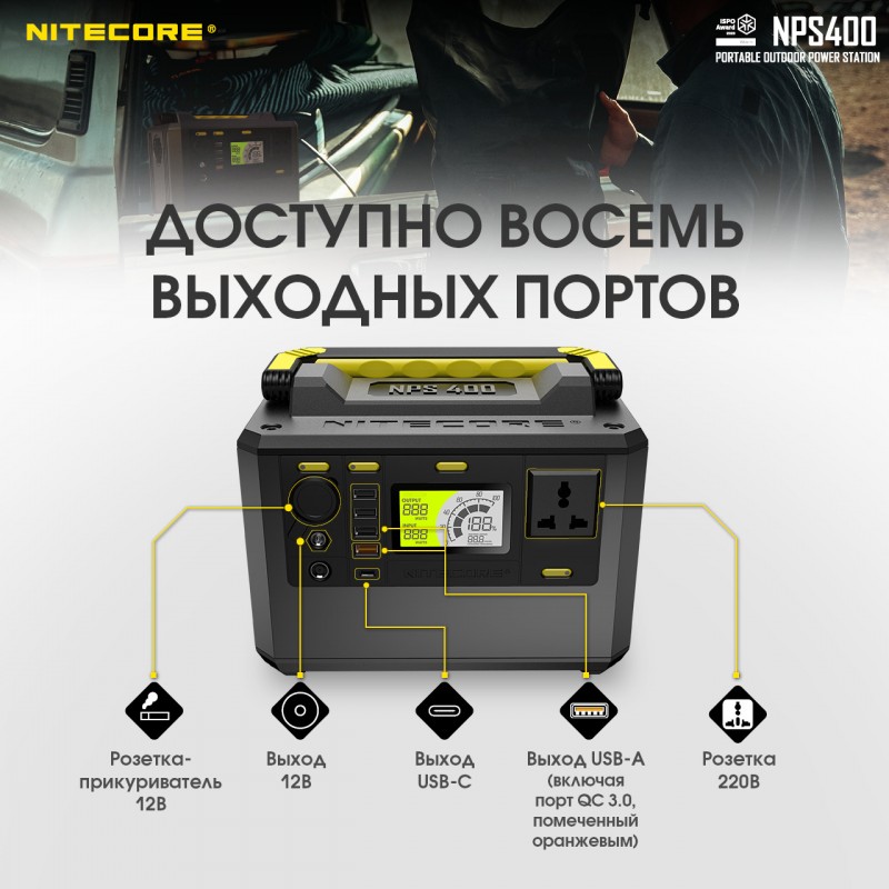 Зарядна станція, портативна електростанція Nitecore NPS400
