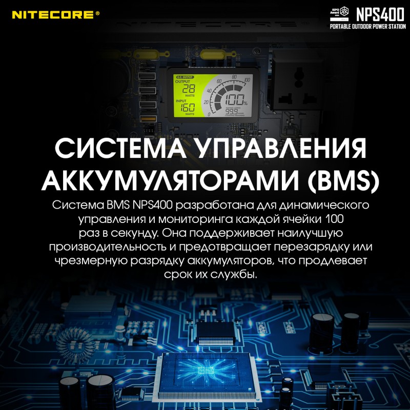 Зарядна станція, портативна електростанція Nitecore NPS400