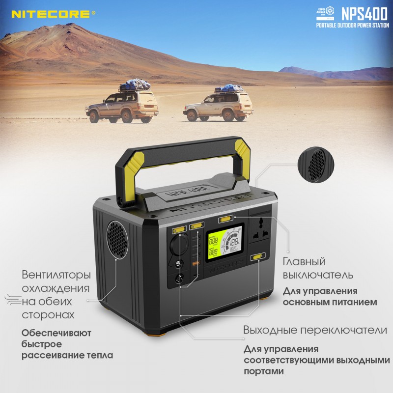 Зарядна станція, портативна електростанція Nitecore NPS400