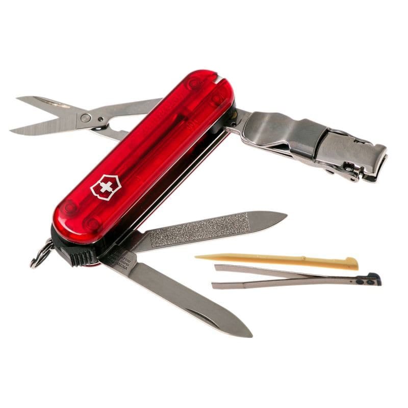 Ніж складаний, мультитул Victorinox Nailclip (65мм, 8 функцій), червоний прозорий. 0.6463T
