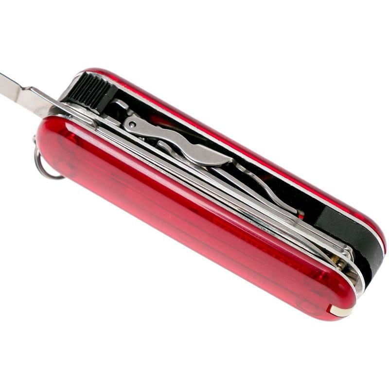 Ніж складаний, мультитул Victorinox Nailclip (65мм, 8 функцій), червоний прозорий. 0.6463T