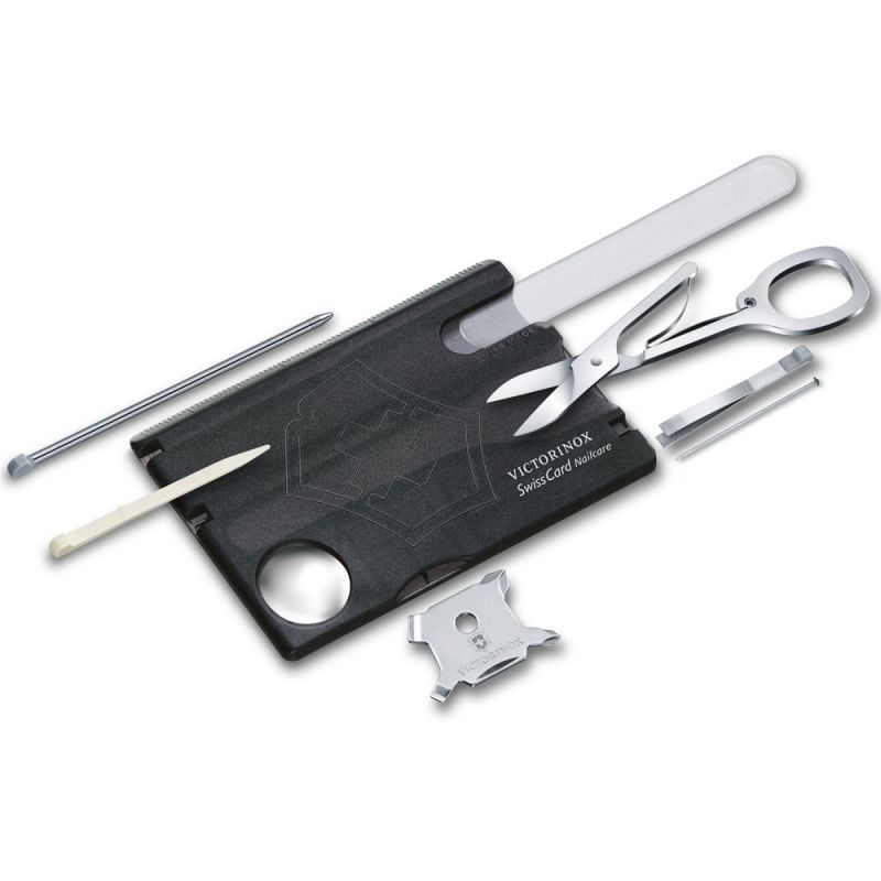 Набор Victorinox Swisscard Nailcare (82x54x4мм, 13 функций) черный прозрачный 0.7240.T3