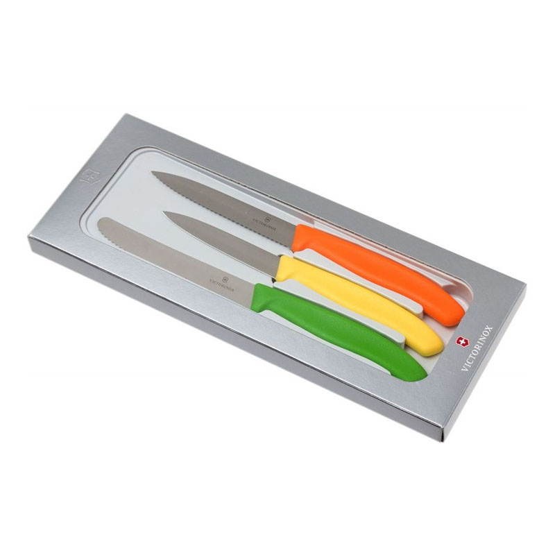 Набір кухонних ножів Victorinox Swissclassic Paring Set (80, 100, 110мм) в подарунок. коробці 67116.31G