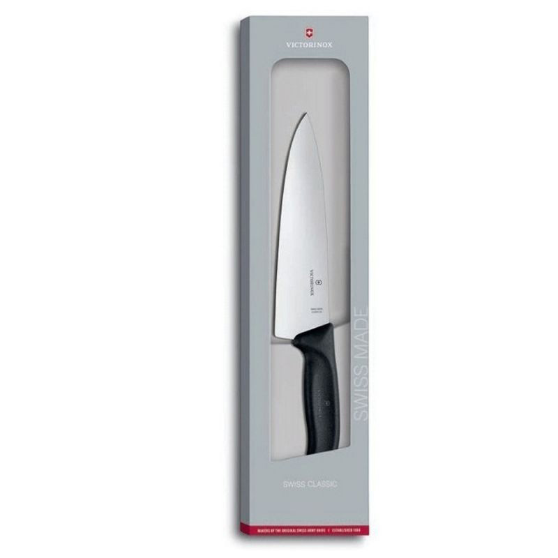 Ніж кухонний Victorinox SwissClassic Carving (лезо: 200мм), чорний у подарунковій коробці 6.8063.20G