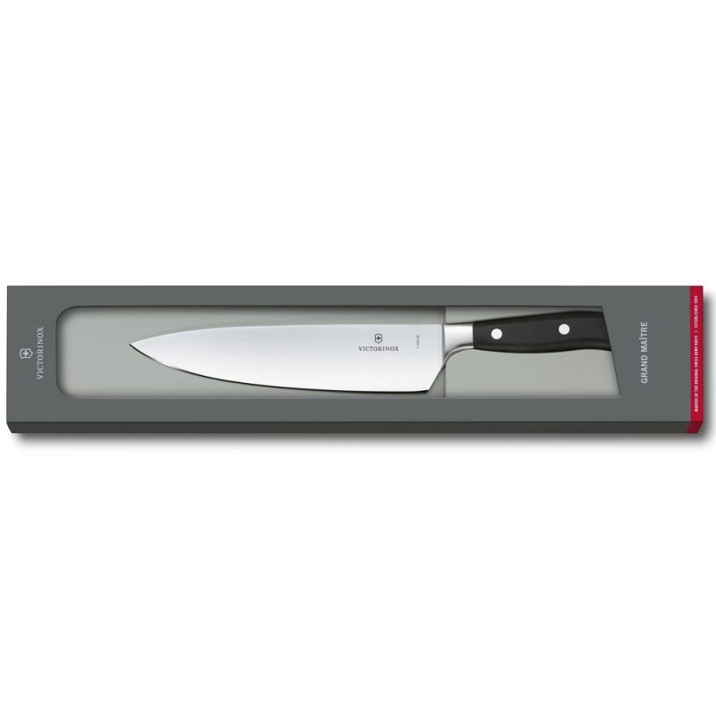 Нож кухонный Victorinox Forged Chef Grand Maitre (лезвие: 200мм), черный, в подарок. коробке 7.7403.20G
