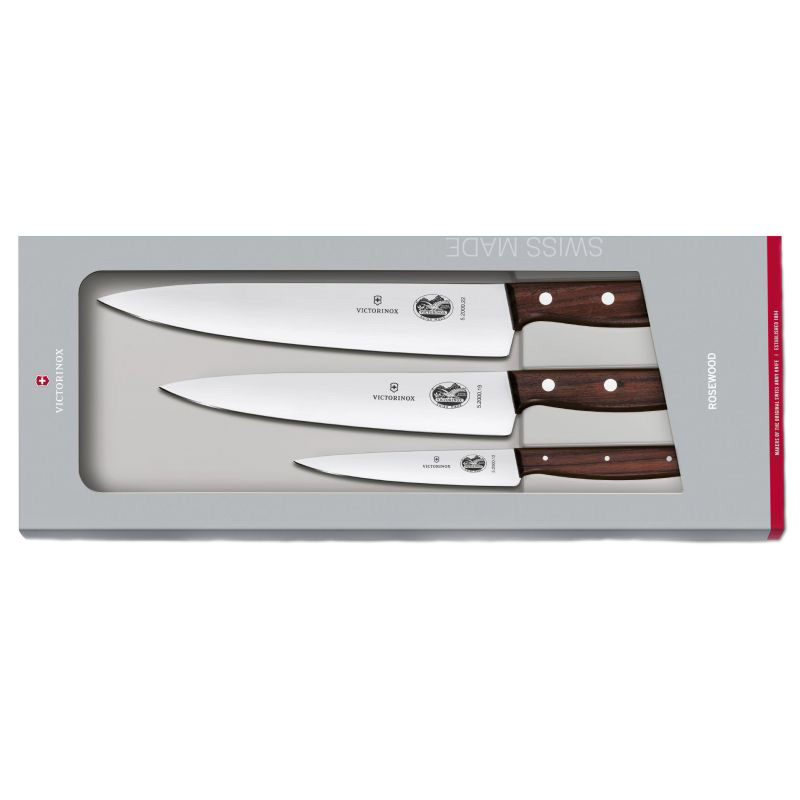 Набор кухонных ножей Victorinox Wood Carving Set (120, 190, 220мм), дерево в под. коробке 5.1050.3G