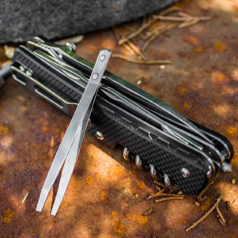 Ніж складаний, мультитул Ruike Trekker LD21-B (114мм, 12 функцій), чорний