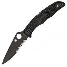 Нож складной Spyderco Endura 4 полусеррейтор (длина: 222мм, лезвие: 96мм, черное), черный