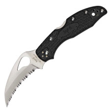 Нож складной Spyderco Byrd Hawkbill серрейтор (длина: 173мм, лезвие: 73мм), черный