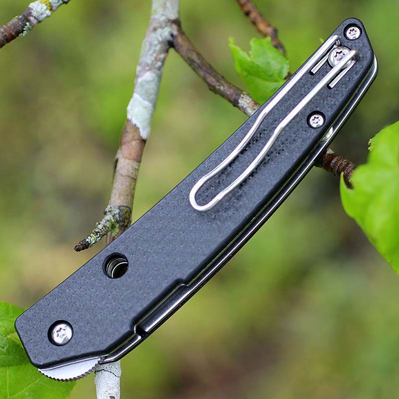Ніж складаний Spyderco Ikuchi (довжина: 193мм, лезо: 83мм), чорний