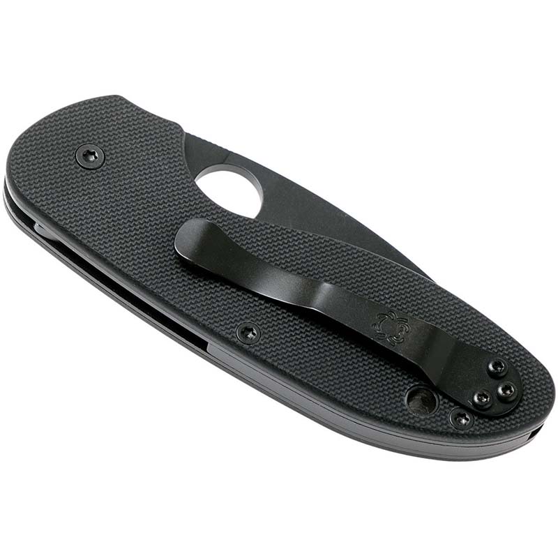 Ніж складаний Spyderco Efficient напівсерейтор (довжина: 180мм, лезо: 76мм, чорне), чорний