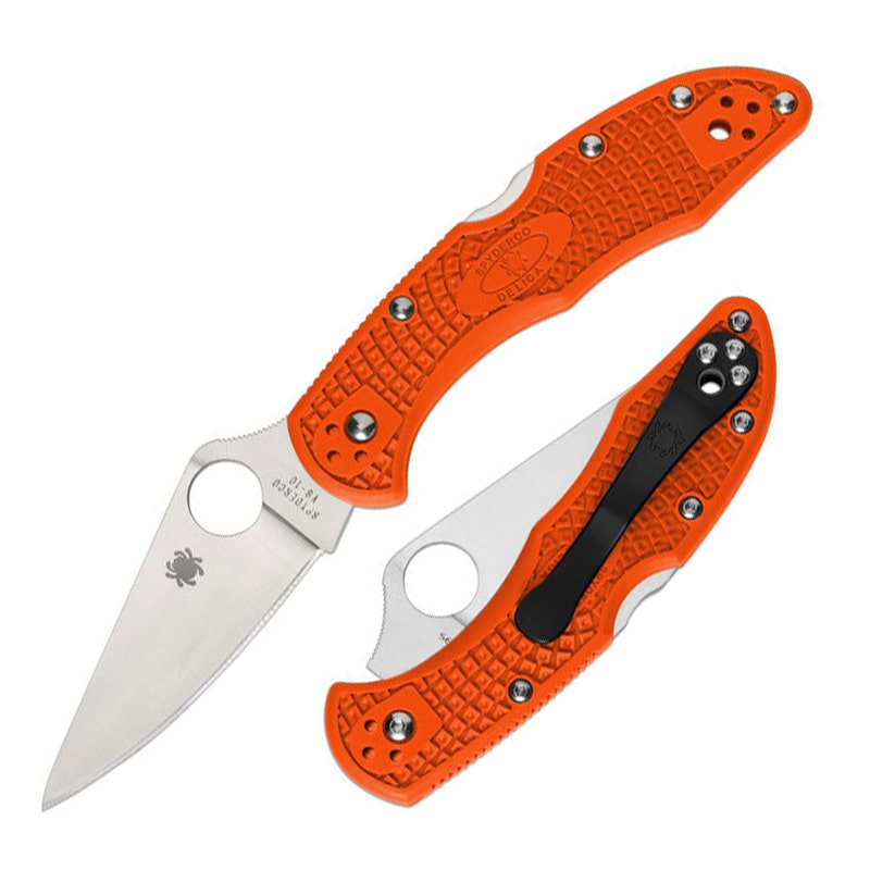 Ніж складаний Spyderco Delica 4 Flat Ground (довжина: 181мм, лезо: 73мм), оранжевий