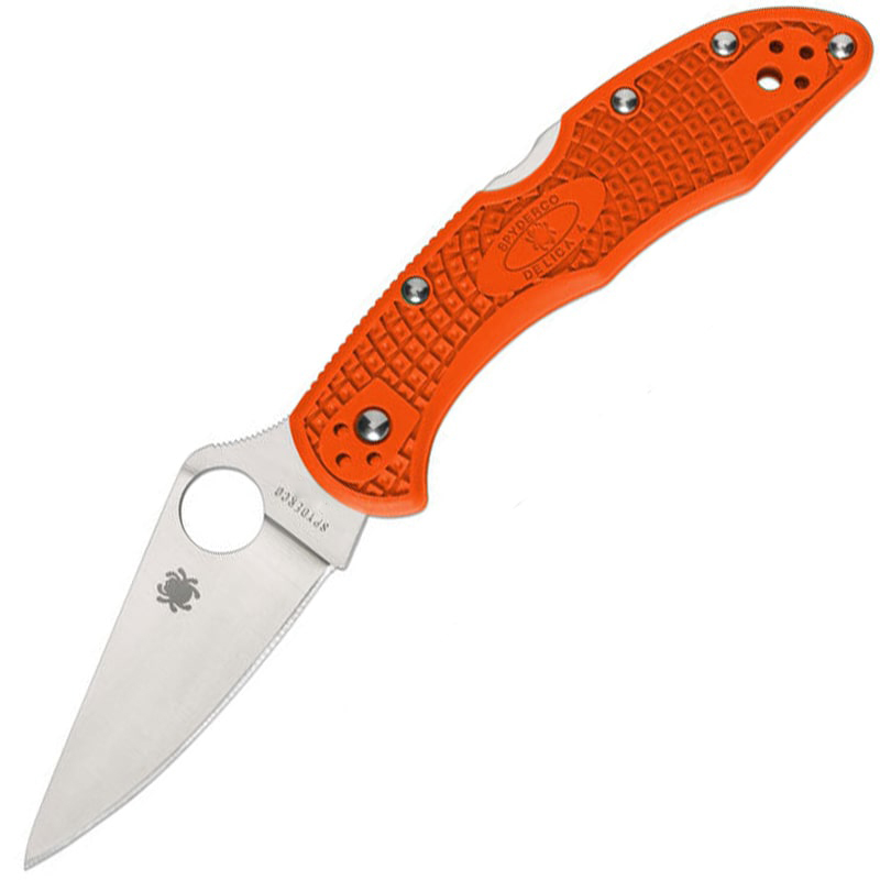 Ніж складаний Spyderco Delica 4 Flat Ground (довжина: 181мм, лезо: 73мм), оранжевий