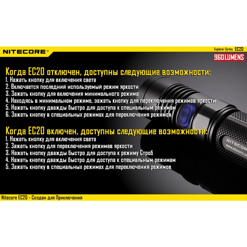 Ліхтар кишеньковий Nitecore EC20
