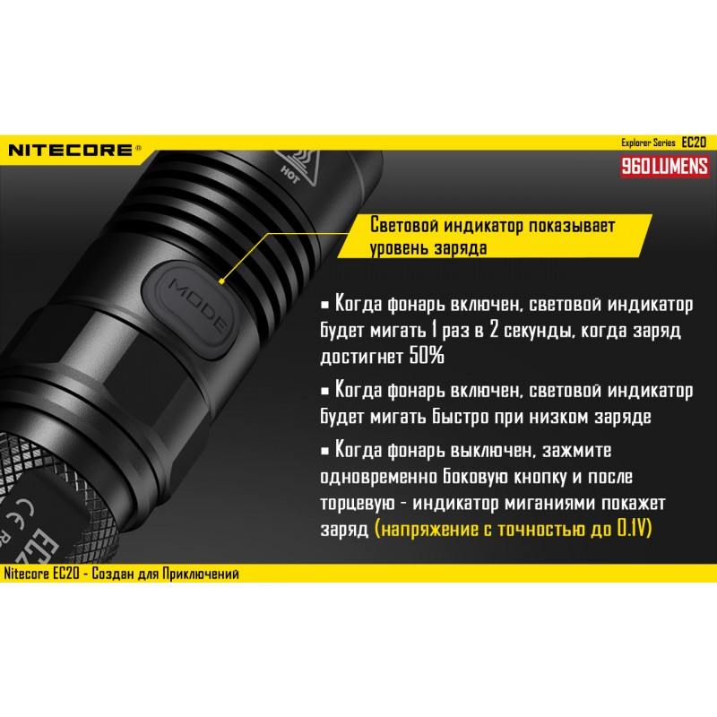 Ліхтар кишеньковий Nitecore EC20