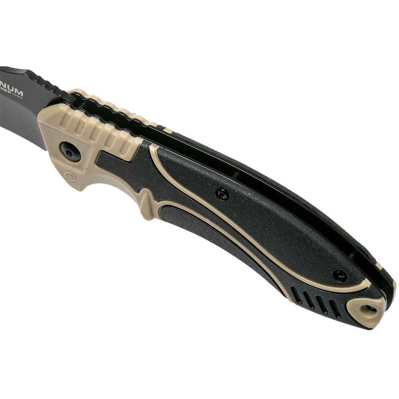 Нож складной Boker Magnum Advance Desert Pro (длина: 213мм, лезвие: 95мм), черный-бежевый
