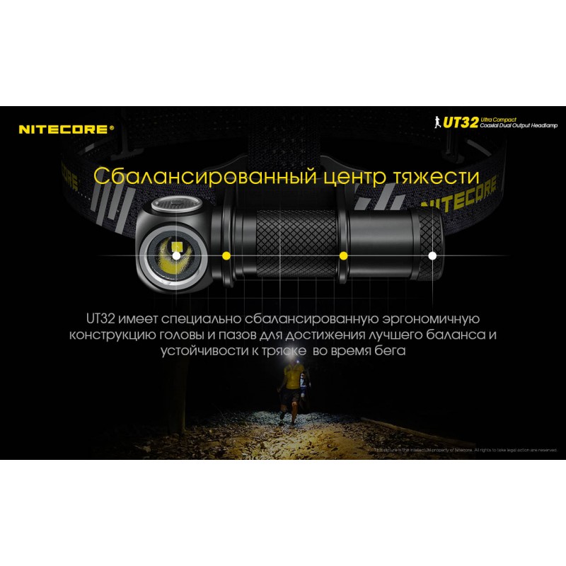 Налобный фонарь с мощным холодным и теплым светом Nitecore UT32