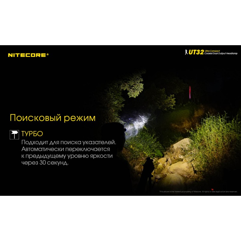 Налобный фонарь с мощным холодным и теплым светом Nitecore UT32