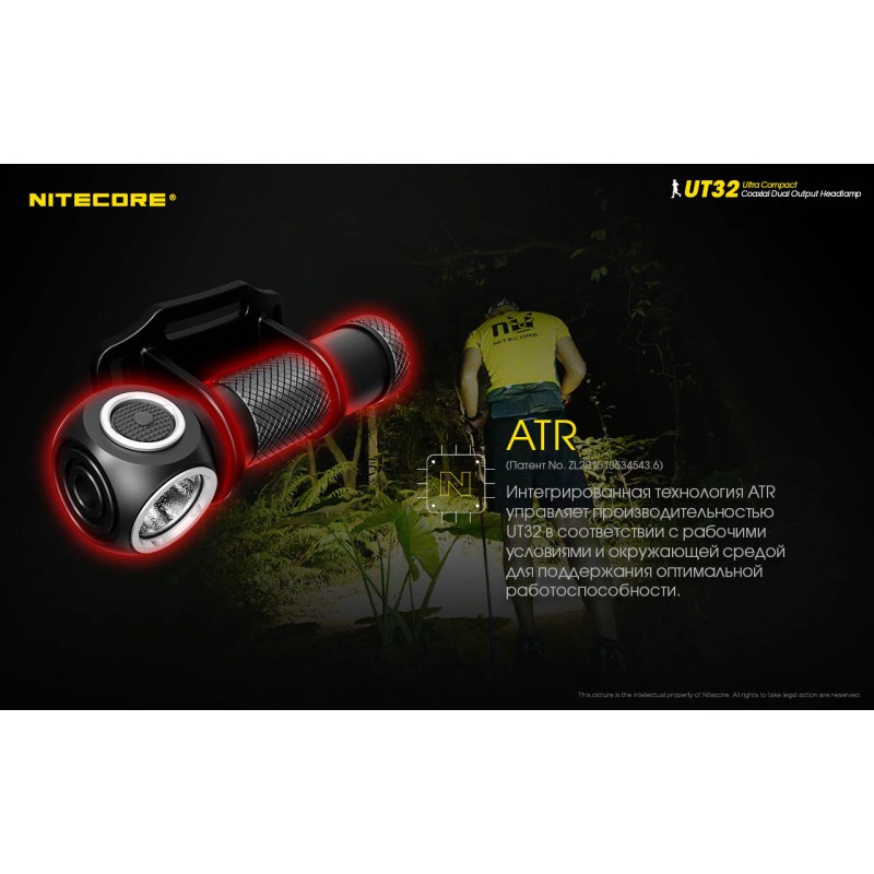 Налобный фонарь с мощным холодным и теплым светом Nitecore UT32
