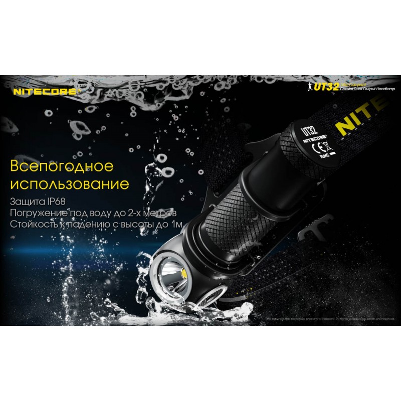 Налобный фонарь с мощным холодным и теплым светом Nitecore UT32