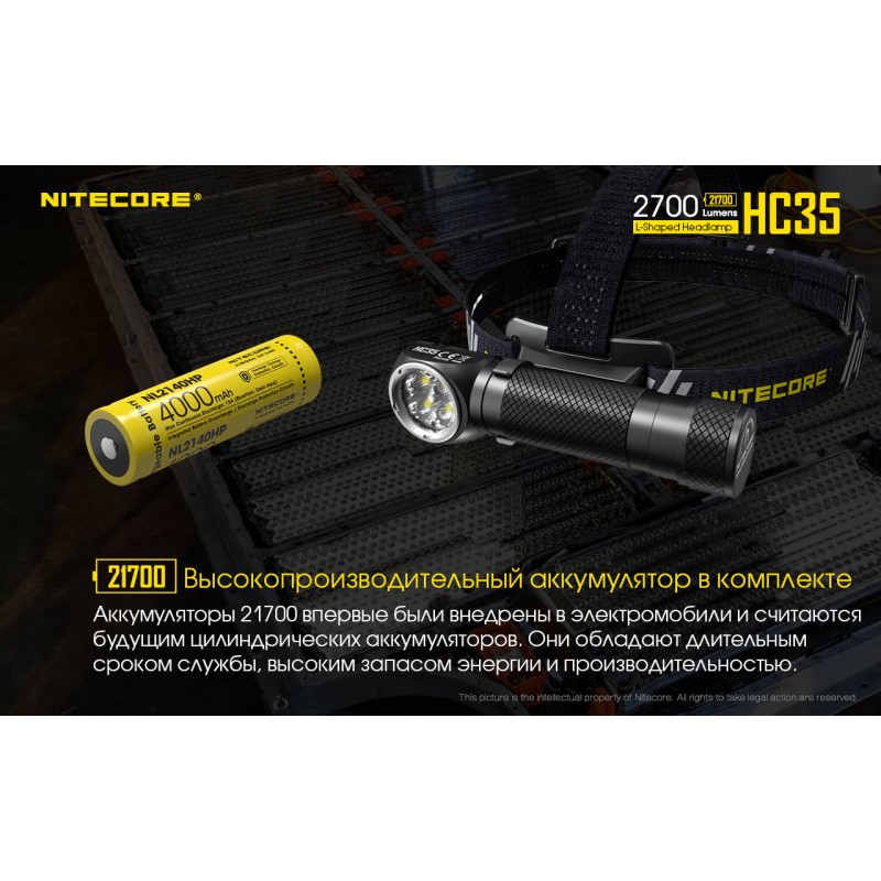 3в1 - Сверхмощный налобный, ручной + кемпинговый фонарь Nitecore HC35 (магнит)