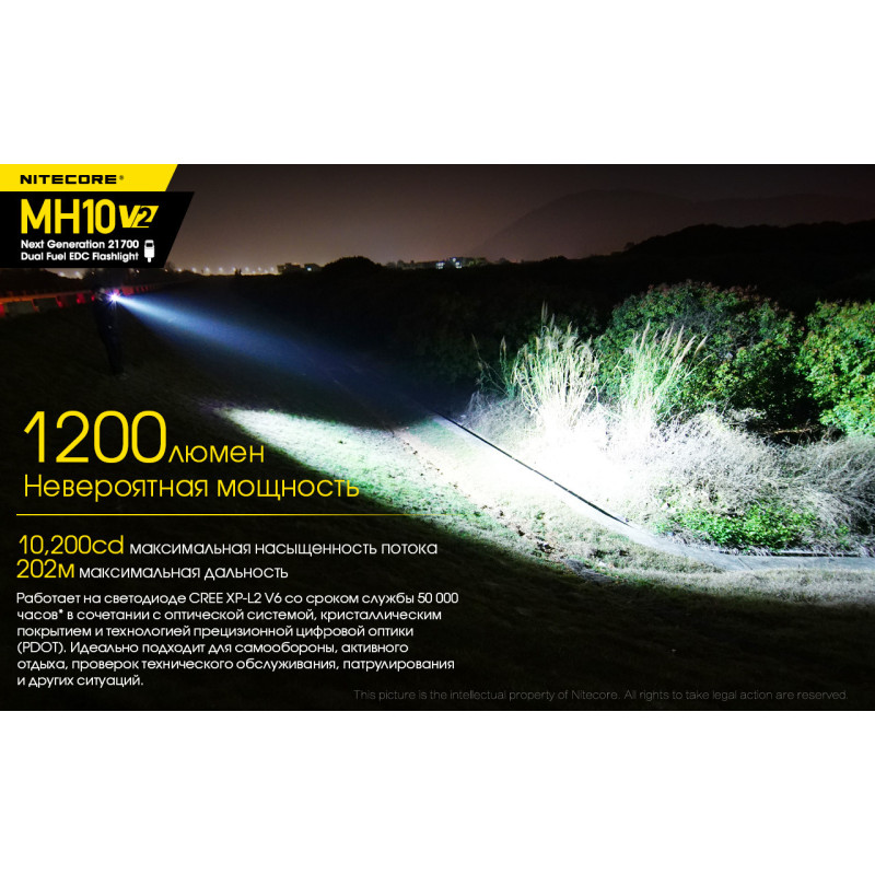 Багатофункціональний ліхтар Nitecore MH10 V2 (USB Type-C)